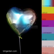 Heart shaped foil balloon. Helium not provided.