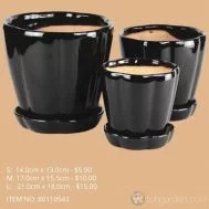 Black Ceramic Pot (ITEM NO 8011050403)