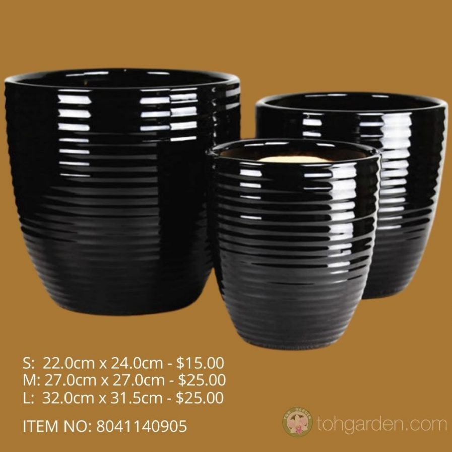 Black Ceramic Pot (ITEM NO 8041140905)