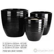 Black Ceramic Pot (ITEM NO 8041140905)