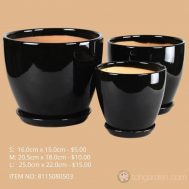 Black Ceramic Pot (ITEM NO 8115080503)