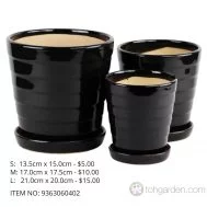 Black Ceramic Pot (ITEM NO 9363060402)