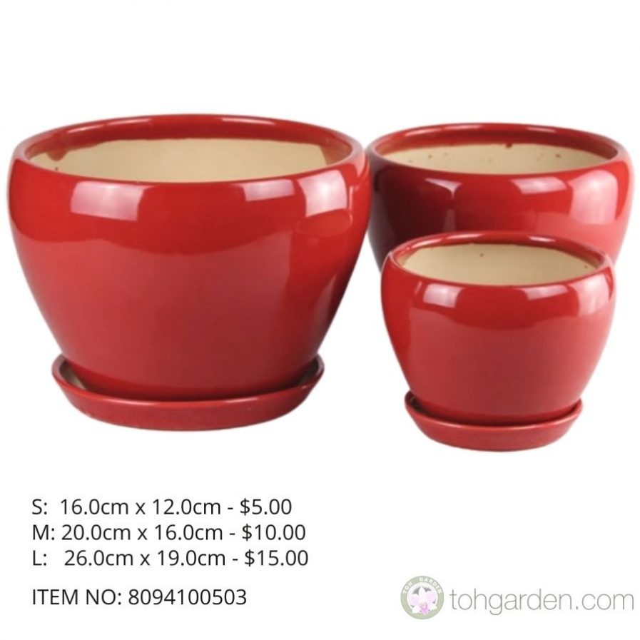 Red Ceramic Pot (ITEM NO 8094100503)