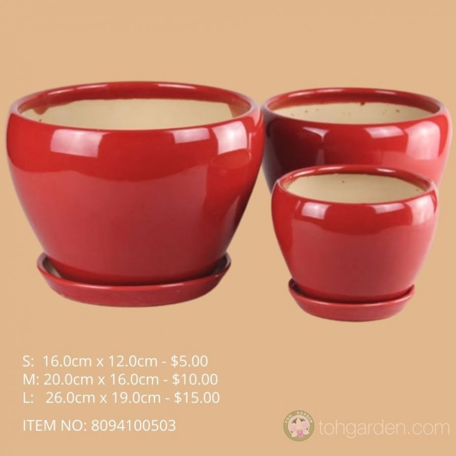 Red Ceramic Pot (ITEM NO 8094100503)