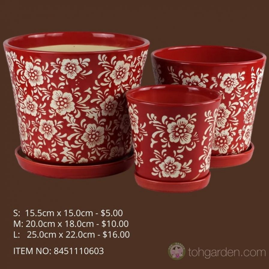 Red Ceramic Pot (ITEM NO 8451110603)