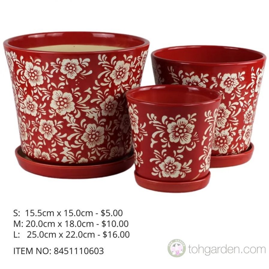 Red Ceramic Pot (ITEM NO 8451110603)