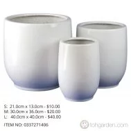 White Ceramic Pot (ITEM NO 0337271406)