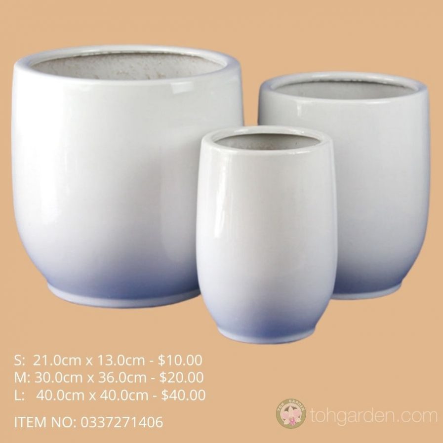White Ceramic Pot (ITEM NO 0337271406)