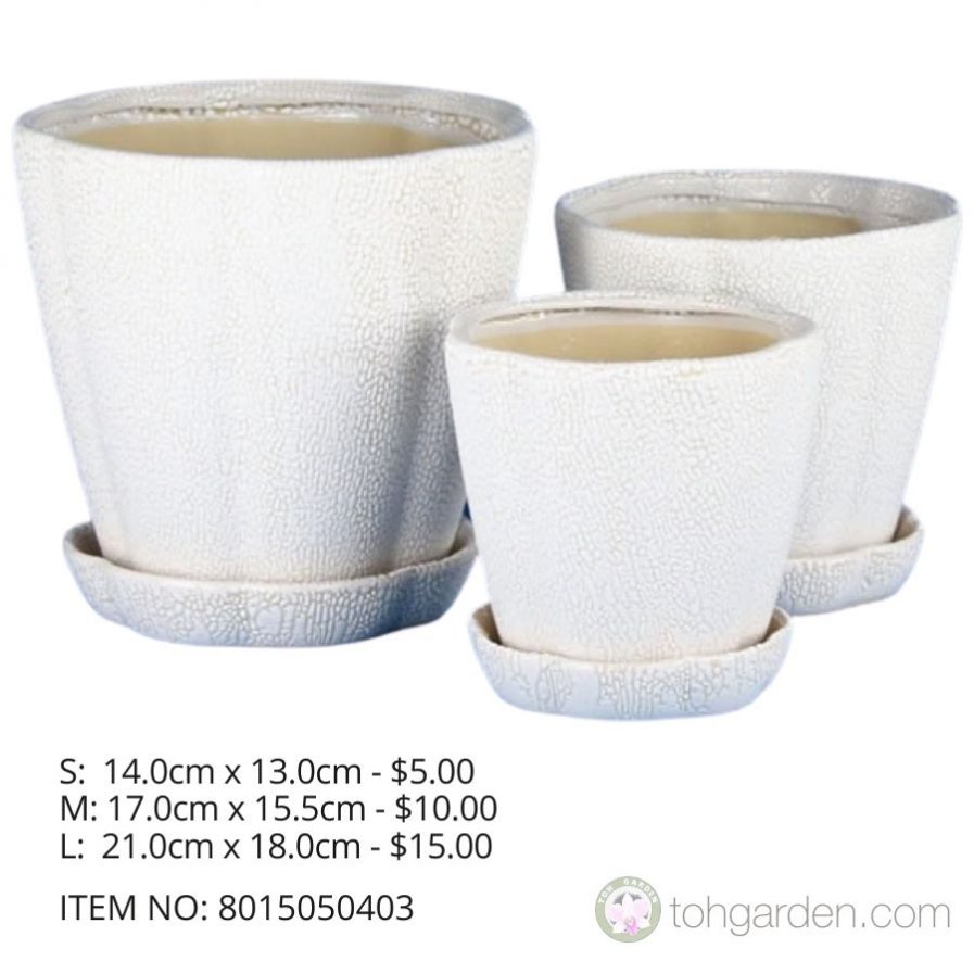 White Ceramic Pot (ITEM NO 8015050403)