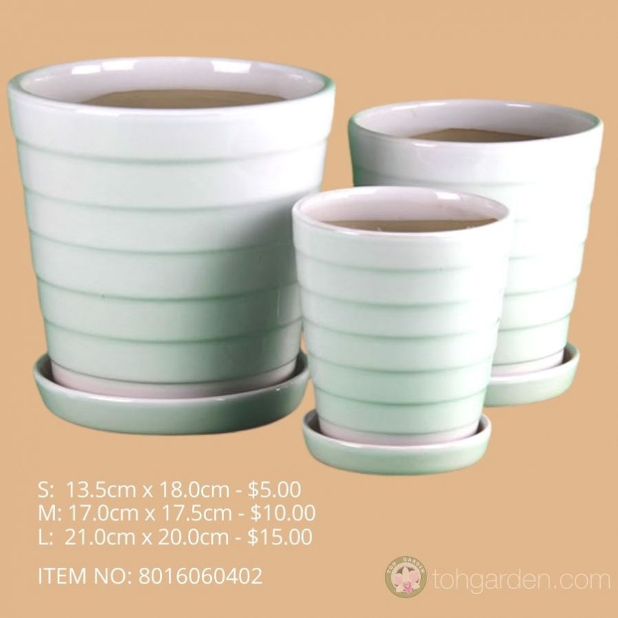 White Ceramic Pot (ITEM NO 8016060402)