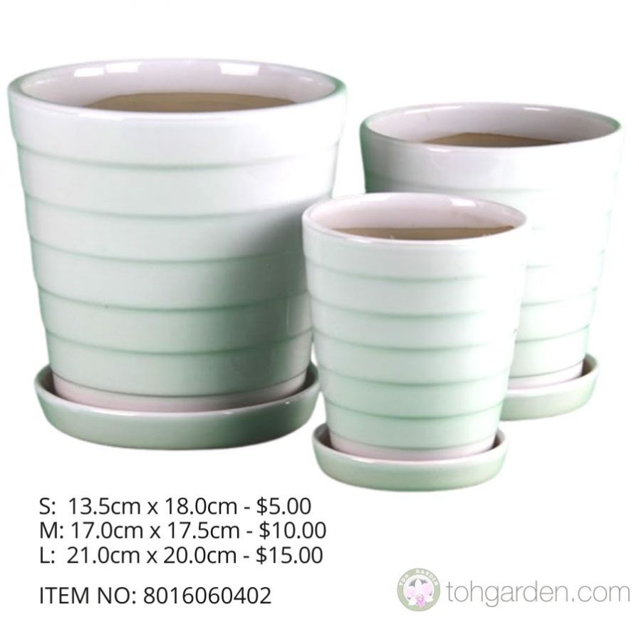 White Ceramic Pot (ITEM NO 8016060402)