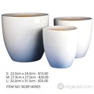 White Ceramic Pot (ITEM NO 8038060402)