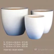 White Ceramic Pot (ITEM NO 8038060402)