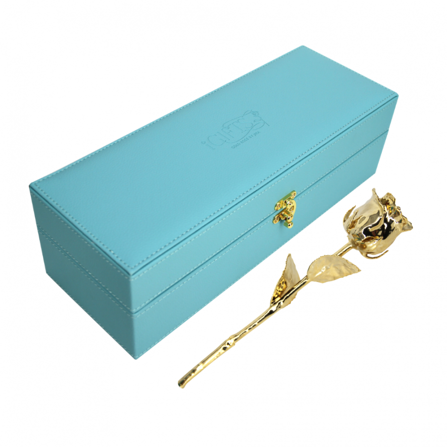 Gold Rose in Tiffany Blue Giftbox