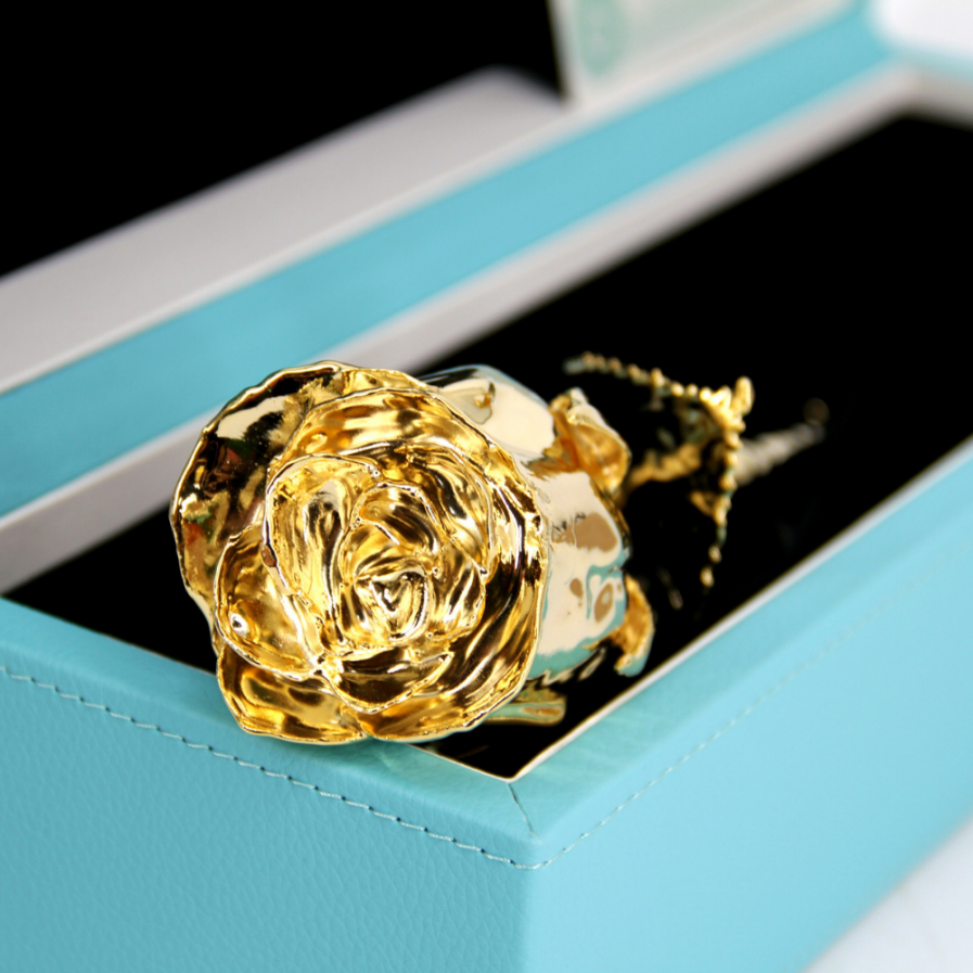 Gold Rose in Tiffany Blue Giftbox