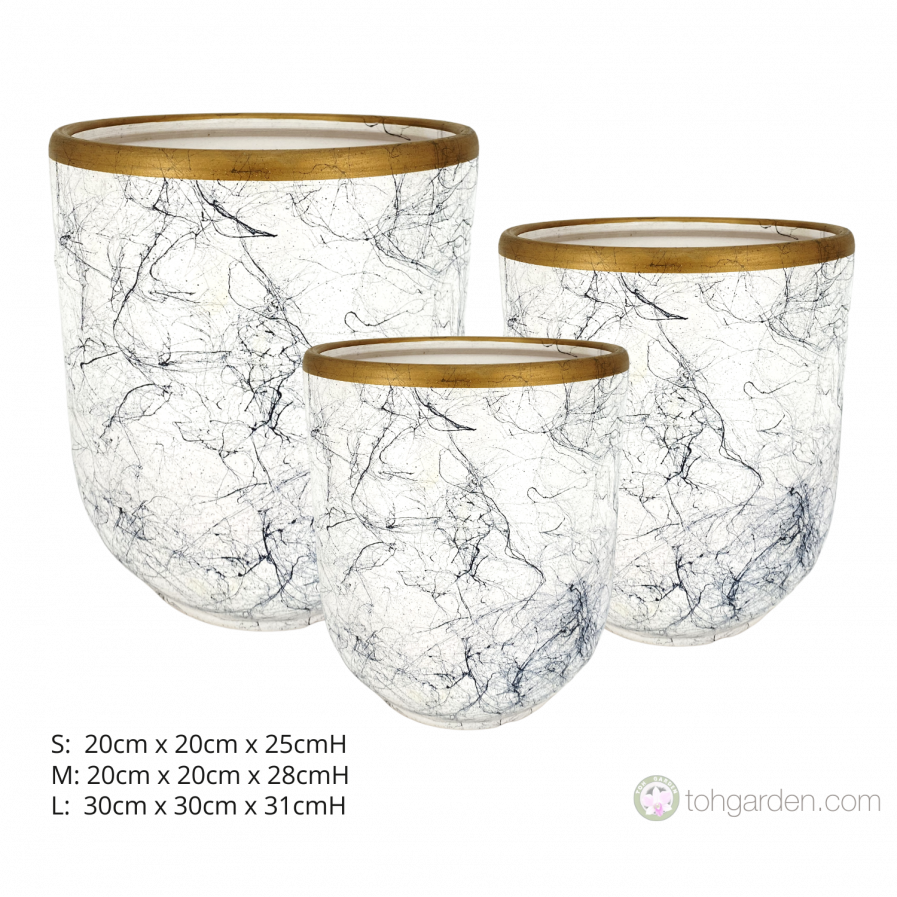 White Marble Ceramic Pot.