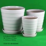 Round White Ceramic Pot