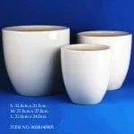Round White Ceramic Pot