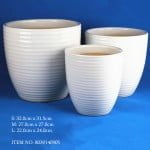 Round White Ceramic Pot