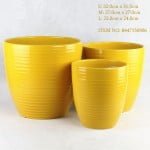 Yellow Round Ceramic Pot