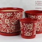 Round Red Ceramic Pot