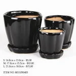 Black Ceramic Pot (8011050403)