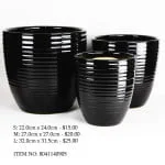 Black Ceramic Pot (8041140905)