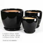 Black Ceramic Pot (8115080503)
