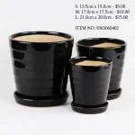 Black Ceramic Pot (9363060402)