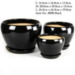 8098B Black Ceramic Pot
