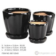Black Ceramic Pot (ITEM NO: 8011050403)