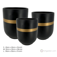 Black Ceramic Pot