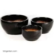 Bertha Ceramic Pot (Black)