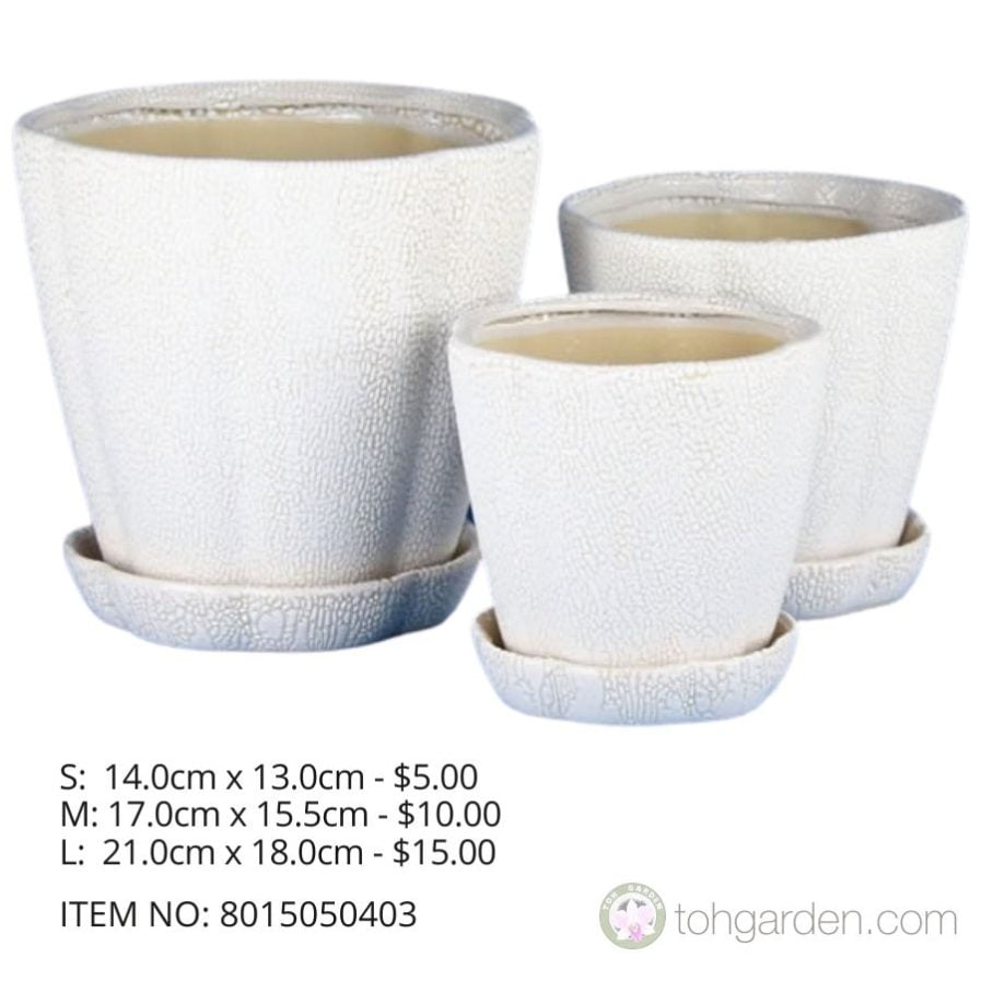 White Ceramic Pot (ITEM NO: 8015050403)
