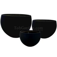 Black Fiberglass Pot (Smooth)