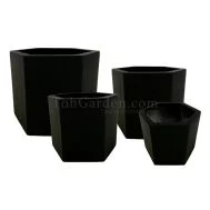 Black Hexagonlia Fiberglass Pot