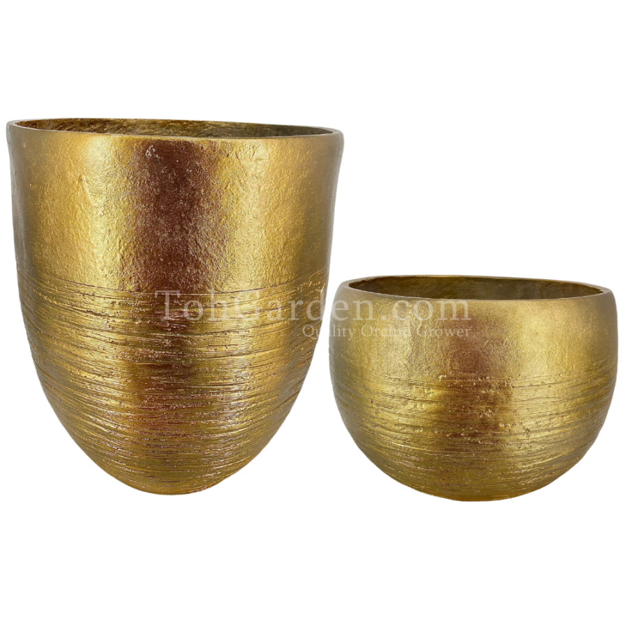Gold Aztecio Fiberglass Pot