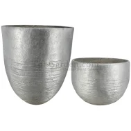 Silver Aztecio Fiberglass Pot