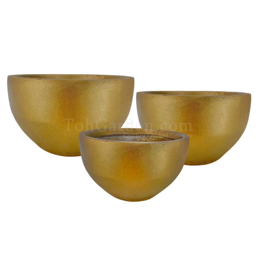 Gold Bowlry Fiberglass Pot