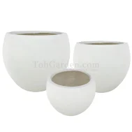 White Fiberglass Pot (Smooth)