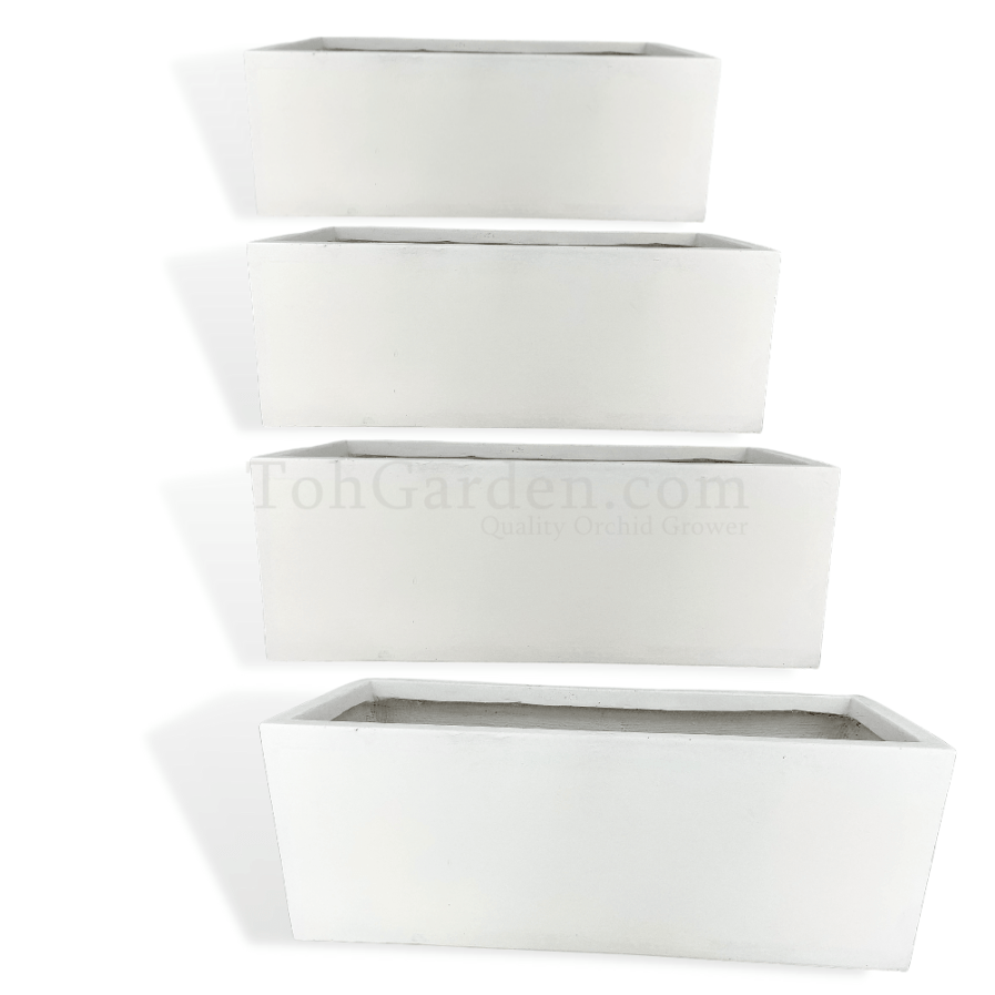 White Boxio Fiberglass Pot