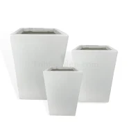 White Cubexio Fiberglass Pot