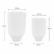 White Hexagonex Fiberglass Pot