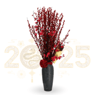 Pussy willow Arrangement | scarlet blossom