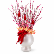 Pussy Willow Arrangement | Blushing Fortune Orb