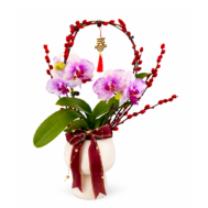 Pussy Willow & Orchid Arrangement | Eternal Blessings