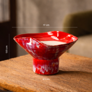 Jingdezhen Vermilion Pedestal Orchid Bowl