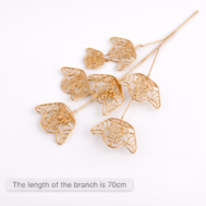 Elegant Golden Filigree Leaf Branch (70cm)