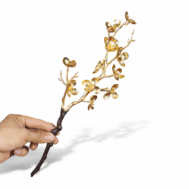 Elegant Golden Plum Blossom Branch (Short Stem)