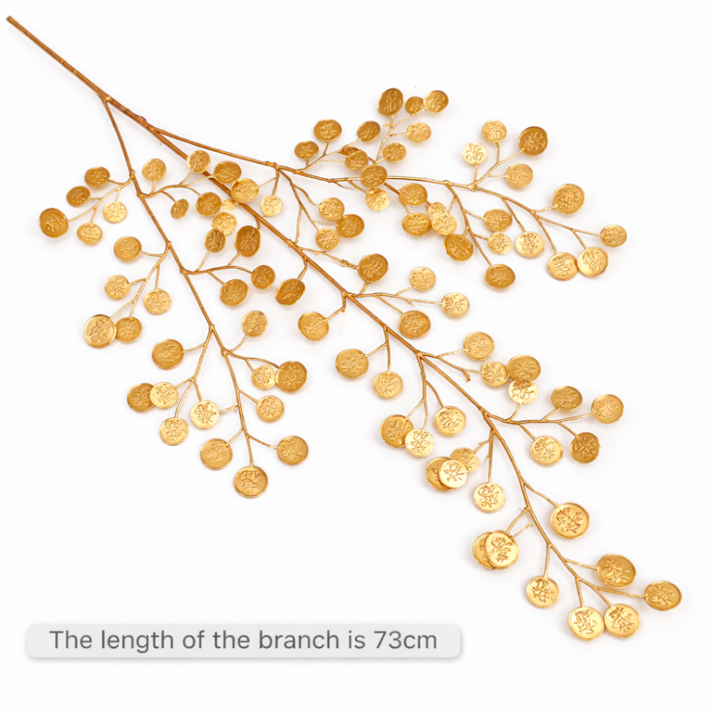 Prosperity Golden Coin Spray Branch (73cm)